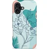 Image de Casetastic Hoesje Geschikt voor Apple iPhone 17 MagSafe - Stijlvolle Beschermende Duo-layer Case - Zeegroen Bloemenfestijn