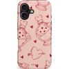 Image de Casetastic Hoesje Geschikt voor Apple iPhone 17 MagSafe - Stijlvolle Beschermende Duo-layer Case - Zoete Liefdesflirt - Roze Rood - Pafrum - Love You - Valentijn