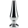 Image de Butt plug aluminium met transparant kristal - 130 mm x 46 mm
