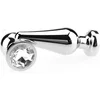 Image de Butt plug aluminium met transparant kristal - 100 mm x 30 mm