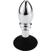 Image de Buttplug aluminium met bal en ribbels en zuignap