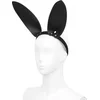 Image de Kiotos - Hoofdband Met Zwart Leren Konijnen - Bunny Oortjes