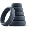 Image de Boners - 6 Delige Cockring Set - Penisring Set voor Mannen - Extra Stimulatie - Buttplugs - Buttplug Set - Anal Plug - Sex Toys voor Mannen - Seksspeeltjes - Penisring - Cockringen - Grijs