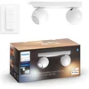 Image de Philips Hue Buckram opbouwspot - warm tot koelwit licht - 2-spots - wit - 1 dimmer switch