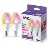 Image de WiZ Kaarslamp 2-pack - Gekleurd en Wit Licht - Slimme LED Verlichting - E14 fitting - 40W - Mat - Wi-Fi