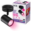 Image de WiZ Plafondlamp Imageo - Opbouwspot - 1 spot - Gekleurd en Wit Licht - Slimme LED Verlichting - GU10 fitting - 1x 5W - Zwart - Wi-Fi