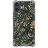 Image de Shockproof hoesje geschikt voor Apple iPhone 17 - Khaki golden flowers - Schokbestendig - Verhoogde randen - TPU case - Extra Sterke Back Cover - Bloemen - Transparant, Groen