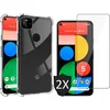 Image de Hoesje geschikt voor Google Pixel 5 - Transparant Shock Proof Cover Case + 2x Screenprotector Tempered Glass Screen Protector Glas