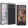 Image de Hoesje geschikt voor Google Pixel 6a - Anti Shock Proof Siliconen Back Cover Case Hoes Transparant - Tempered Glass Screenprotector