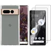 Image de Hoesje geschikt voor Google Pixel 7 - Anti Shock Proof Siliconen Back Cover Case Hoes Transparant - 2x Tempered Glass Screenprotector