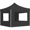 Image de vidaXL - Partytent - inklapbaar - met - wanden - 3x3 - m - aluminium - antraciet