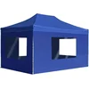 Image de vidaXL - Partytent - inklapbaar - met - wanden - 4,5x3 - m - aluminium - blauw