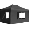 Image de vidaXL - Partytent - inklapbaar - met - wanden - 4,5x3 - m - aluminium - antraciet