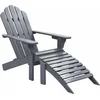 Image de vidaXL - Tuinstoel - met - voetenbank - hout - grijs