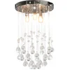 Image de vidaXL Plafondlamp met kristallen kralen rond 3xG9 zilverkleurig