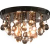 Image de vidaXL Plafondlamp met smoky kralen rond G9 zwart