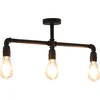 Image de vidaXL Plafondlamp 3xE27 zwart