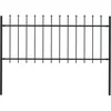 Image de vidaXL - Tuinhek - met - speerpunt - staal - 181x80 - cm - zwart