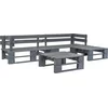 Image de vidaXL - 4-delige - Loungeset - pallet - hout - grijs