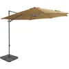 Image de vidaXL - Parasol - met - draagbare - voet - taupe