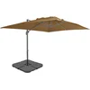 Image de vidaXL - Parasol - met - draagbare - voet - taupe