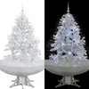 Image de vidaXL - Kerstboom - sneeuwend - met - paraplubasis - 140 - cm - wit