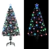 Image de vidaXL - Voorverlichte - kerstboom - met - standaard - en - LED - 120 - cm - glasvezel