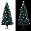 Image de vidaXL - Voorverlichte - kerstboom - met - standaard - en - LED - 180 - cm - glasvezel