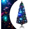 Image de vidaXL - Voorverlichte - kerstboom - met - standaard - en - LED - 210 - cm - glasvezel