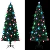 Image de vidaXL - Voorverlichte - kerstboom - met - standaard - en - LED - 240 - cm - glasvezel