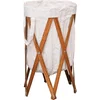 Image de vidaXL - Wasmand - inklapbaar - hout - en - stof - crème