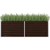 Image de vidaXL - Plantenbak - verhoogd - 240x80x77 - cm - gegalvaniseerd - staal - bruin