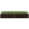 Image de vidaXL - Plantenbak - verhoogd - 320x80x45 - cm - gegalvaniseerd - staal - bruin