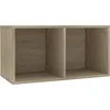 Image de vidaXL - Opbergbox - voor - LP's - 71x34x36 - cm - bewerkt - hout - sonoma - eikenkleur