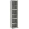 Image de vidaXL - Cd-kast - 21x20x88 - cm - bewerkt - hout - betongrijs