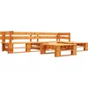 Image de vidaXL - 4-delige - Loungeset - pallet - hout - honingbruin