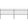 Image de vidaXL - Tuinhek - met - speerpunt - staal - 359x80 - cm - zwart