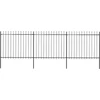 Image de vidaXL - Tuinhek - met - speerpunt - staal - 537x150 - cm - zwart