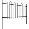 Image de vidaXL - Tuinhek - met - ringtop - staal - 537x100 - cm - zwart