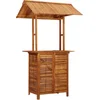 Image de vidaXL - Bartafel - met - dak - voor - buiten - 113x106x217 - cm - massief - acaciahout