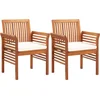 Image de vidaXL - Tuinstoelen - 2 - st - met - kussens - massief - acaciahout