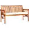 Image de vidaXL - Tuinbank - 3-zits - met - kussen - 150 - cm - massief - acaciahout