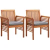 Image de vidaXL - Tuinstoelen - 2 - st - met - kussens - massief - acaciahout