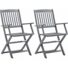 Image de vidaXL - Tuinstoelen - inklapbaar - 2 - st - massief - acaciahout