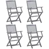 Image de vidaXL - Tuinstoelen - inklapbaar - 4 - st - massief - acaciahout