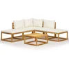 Image de vidaXL - 6-delige - Loungeset - met - kussens - massief - acaciahout