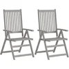 Image de vidaXL - Tuinstoelen - 2 - st - verstelbaar - massief - acaciahout - grijs