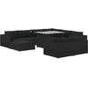 Image de vidaXL - 10-delige - Loungeset - met - kussens - poly - rattan - zwart