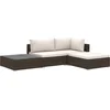 Image de vidaXL - 4-delige - Loungeset - met - kussens - poly - rattan - bruin