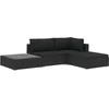 Image de vidaXL - 4-delige - Loungeset - met - kussens - poly - rattan - zwart